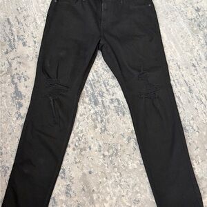 Men's Black Distressed Jeans Hollister